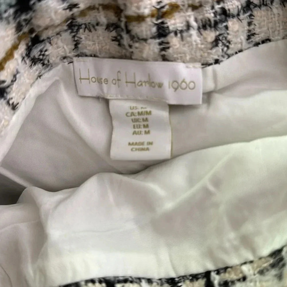 House of Harlow 1960 houndstooth tweed mini skirt  Med twinkle glow of shimmer - Picture 5 of 6